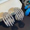Серьги Light Luxury Line Geometric, микро-инкрустированные циркониевые украшения Temperament, помолвочные банкетные серьги