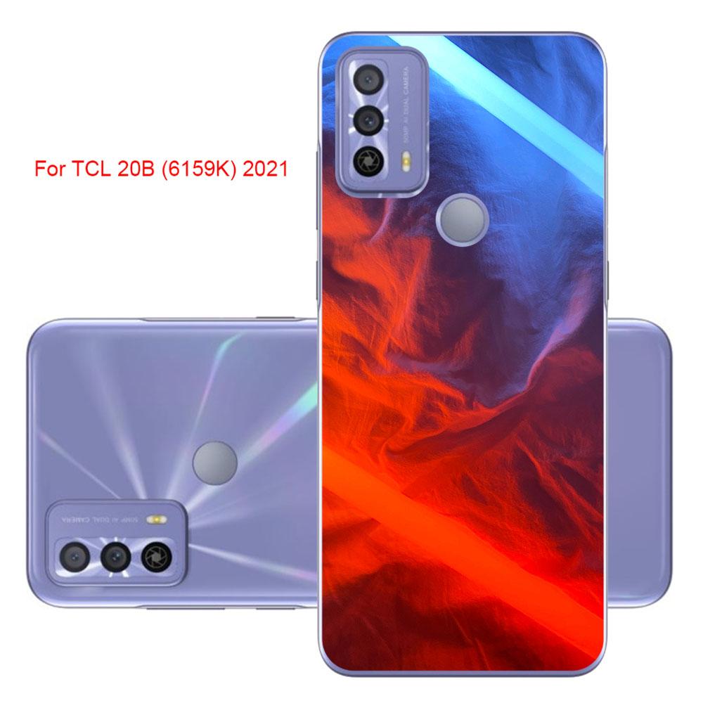 Сумки и чехлы для телефонов TCL 20B (6159К) 2021 6,52-дюймовый чехол из мягкого силикона, модная мраморная сумка с струйной росписью