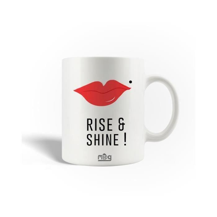 Mug en Céramique - MANIACASE - Rise and Shine - 30cl - Blanc - Compatible Lave-Vaisselle