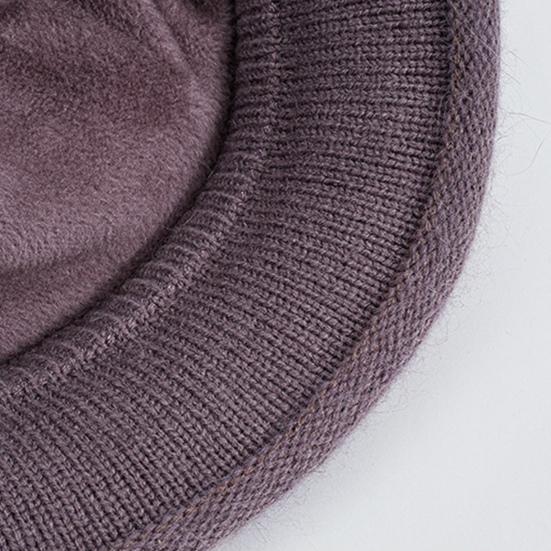 2Pcs/Set Women Hat Scarf Set Solid Color Flower Decor Elastic Knitting Basin Hat Warm Long Scarf Set Cold Weather Accessories