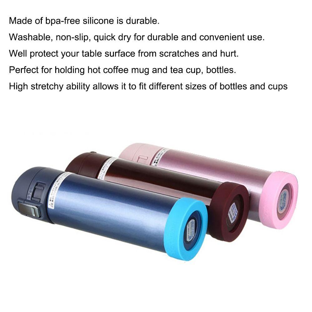 Non-Slip Water Cup Coasters Silicone Water Bottom Sleeve Cup Mat Vacuum Cup Bottom Mat  Mug
