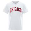 USA City Chicago Street Letter Printed Mens T-Shirts Summer Loose Oversized Short Sleeves Cotton Breathable Tees Hip Hop Tops