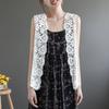 Summer Women Lace Vest Loose Cut-out Cardigan Vest Bohemian Style Cotton Woven Open Front Vest Thin Outwear