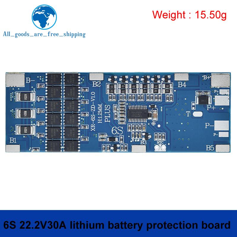TZT 6S BMS 10A 20A 30A 22.2V Li-ion Lithium 18650 Charge Protection Board With Balance And Temperature Control Protection