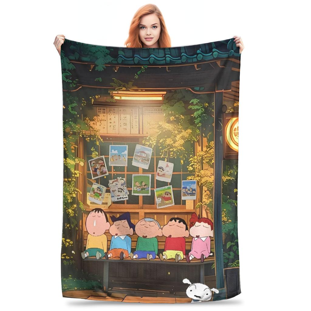 Crayon Shin-chans Cartoon Anime Blanket Multi-size Super Soft and Warm Throw Blankets for Couch Sofa and Bed