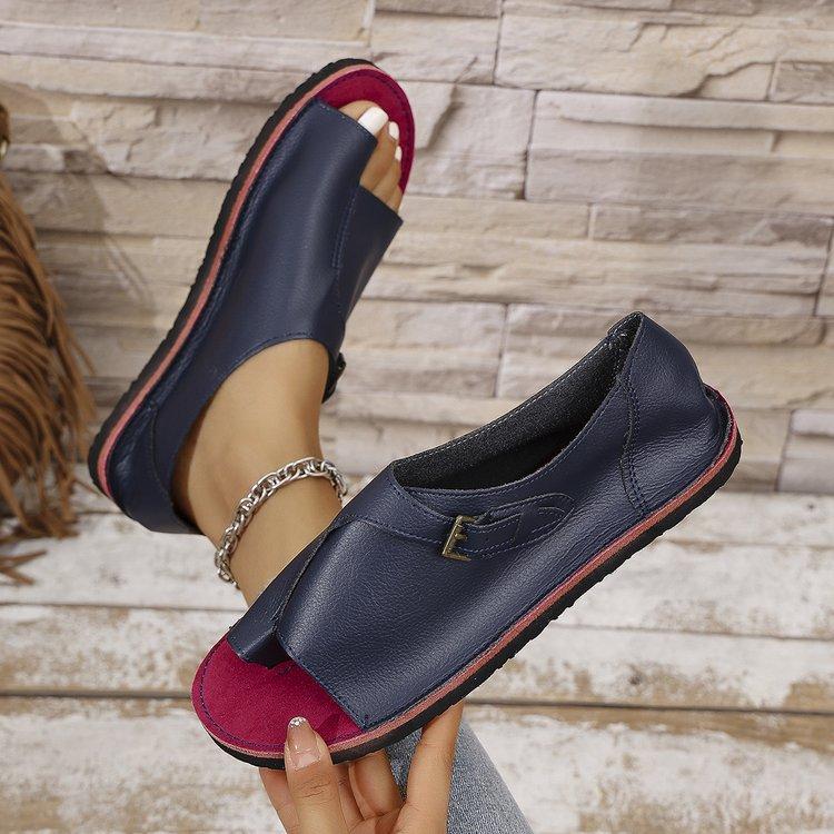 Женские сандалии 2025 года, новые плоские ретро-сандалии с открытым носком, дизайнерские брендовые повседневные пляжные женские сандалии, большие размеры 35-43