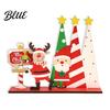 Easy Assembly Xmas Crafts Wooden Christmas Ornaments, Tabletop Decoration with Santa Claus Snowman Elk Window Display Props Designs for Home