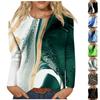 Women's Fashion Casual Long Sleeve Print Round Neck Pullover Top Blouse