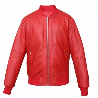 Мужская красная новая кожаная байкерская куртка ручной работы из натуральной овчины, стильный мотоцикл