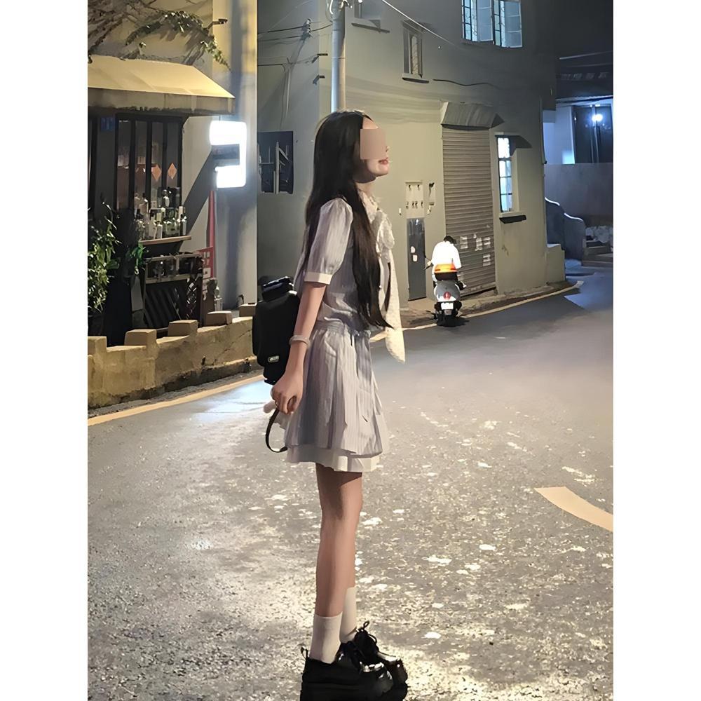 Летнее темпераментное новое женское короткое платье-рубашка поло с темпераментным воротником, красивое и супер хорошо смотрится