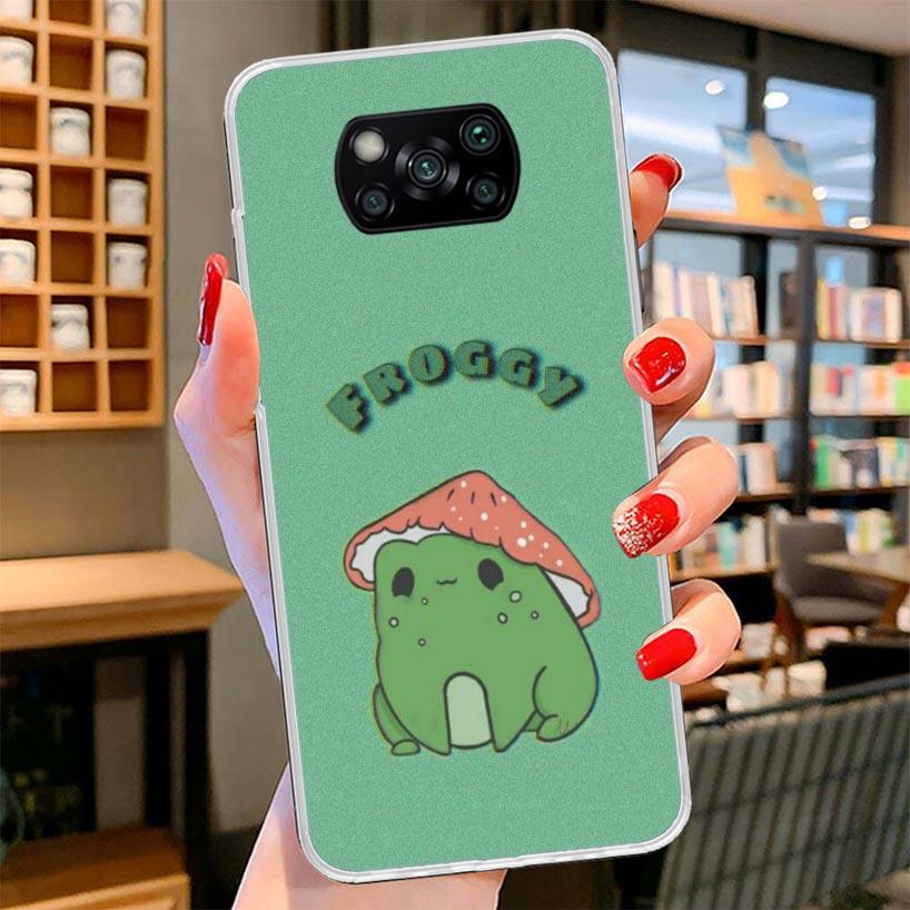 Cottagecore Frog Mushroom Kawaii Cover Phone Case For Xiaomi Poco F7 Ultra X7 X6 X5 Pro M7 Redmi 15C 15 13C 13 12C 12 10C 10 9A