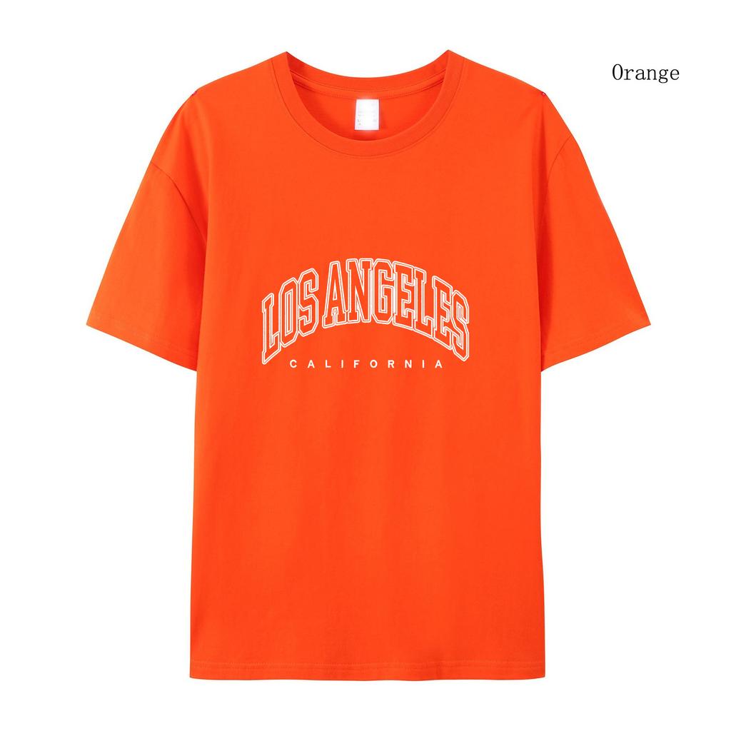 Мужская и женская летняя футболка Los Angeles с короткими рукавами, футболка с двойным контуром, женская футболка, одежда больших размеров