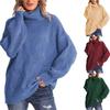 2024 Autumn/Winter Women's Loose High Neck Cable Knit Sweater Pullover