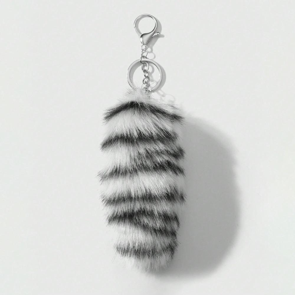 Leopard Print Animals Tail Keychain Hanging Bag Charms Fur Tails Pendant Jewelry Gifts