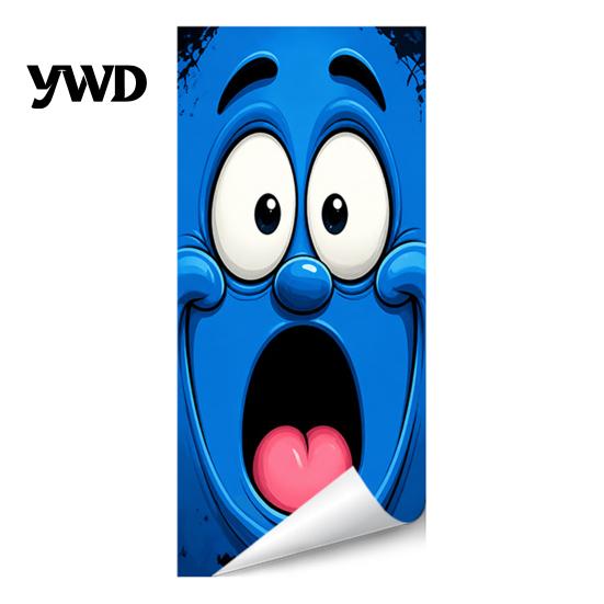 Cute Big Eye Trash Can Faces Funny Cartoon Sticker, Expression Decorative Removable PVC Stickers for Recycling Bins Adhesive Label, Waterproof