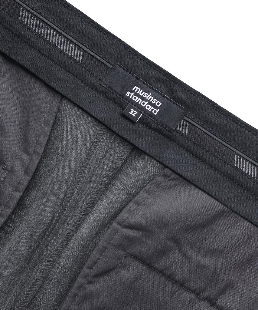 MUSINSA STANDARD Lightweight Tapered Hidden Banding Crop Slacks [Medium Gray]