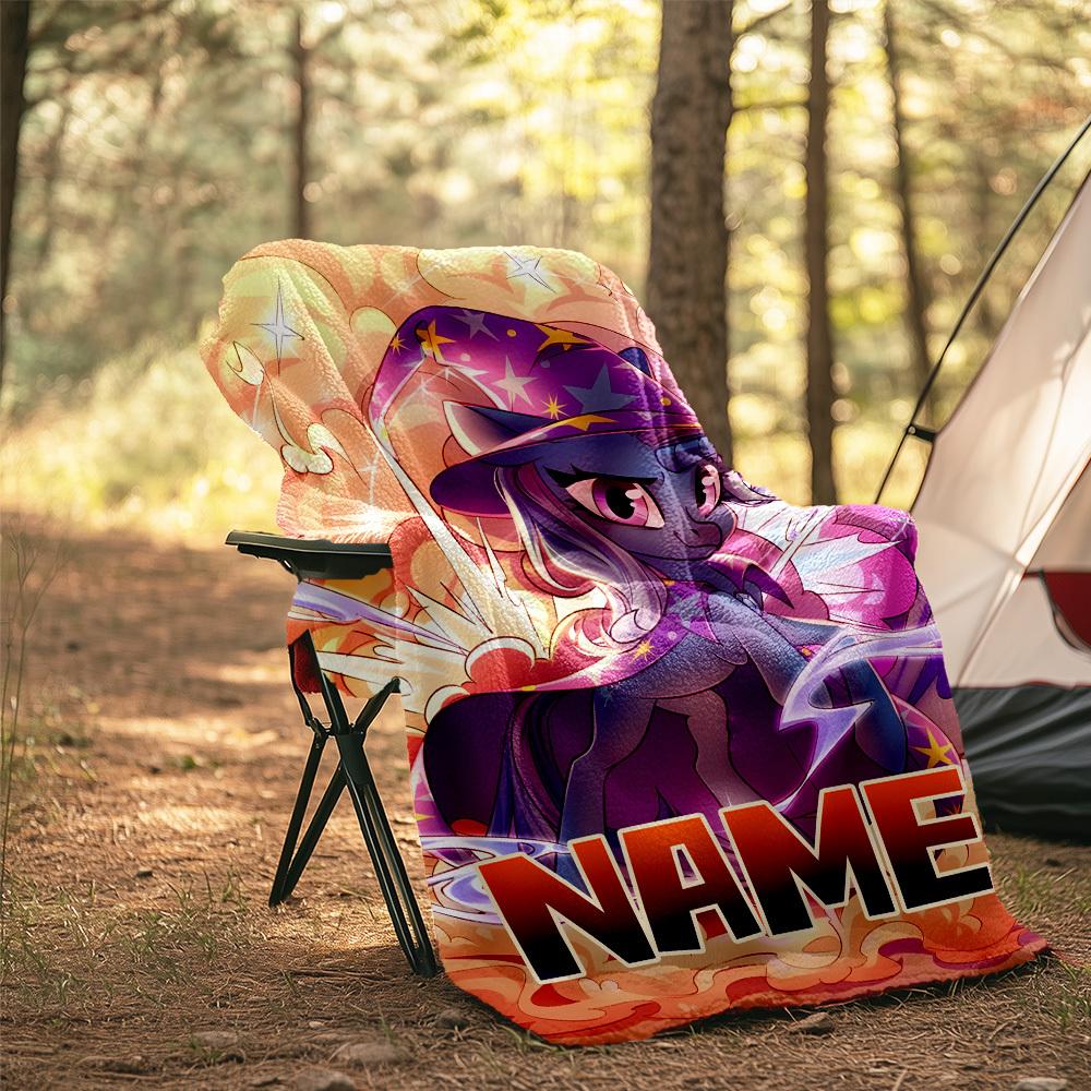 Twilight Sparkle Outdoor Customize Your Name Blanket Soft Lightweight Cozy Allseason Multiuse Blanket For Travel Camping Picnic Sofa Office Bed Living