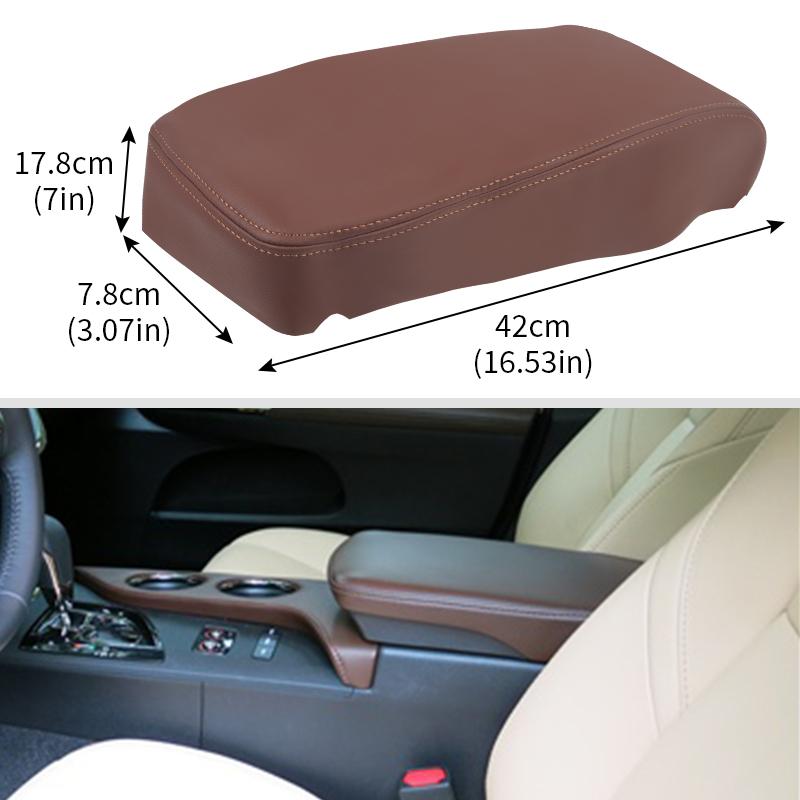 Black /Brown Console Lid Armrest Protect Cover For Toyota Avalon 2013 2014 2015 2016 2017 2018 Car Interior Replace Accessories