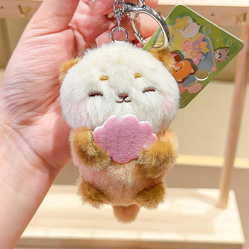 Animal Series Healing Plush Keychain Pendant With Cat Otter Lamb Design Panda