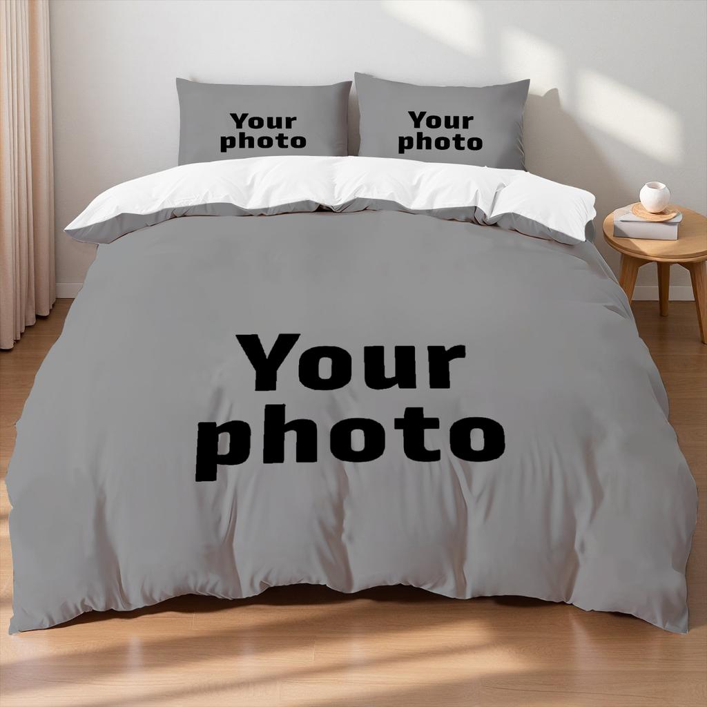 Custom Photo Bedding Set 3D Printed Duvet Cover Set Upload Your Photo Logo Soft Single Double Queen Size Bed Set For Home Decor