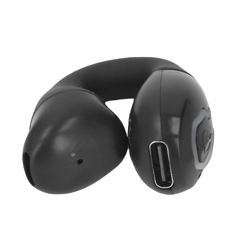Bluetooth V5.4 Наушник Односторонний Открытый Кольцевой Зажим Беспроводной Наушник для Спорта Бизнеса Работы Черный