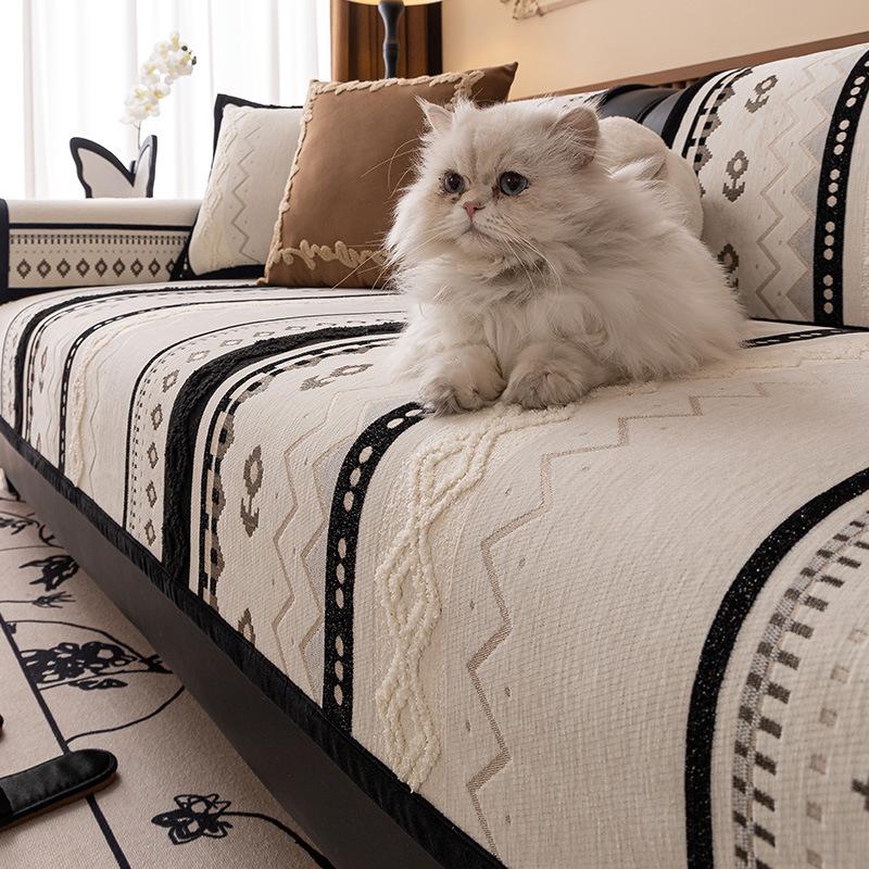 Stretchy Sofa Cover With Reinforced Corners, Modern Couch Cover And Reversible Sofa Slipcover For Large Sofas