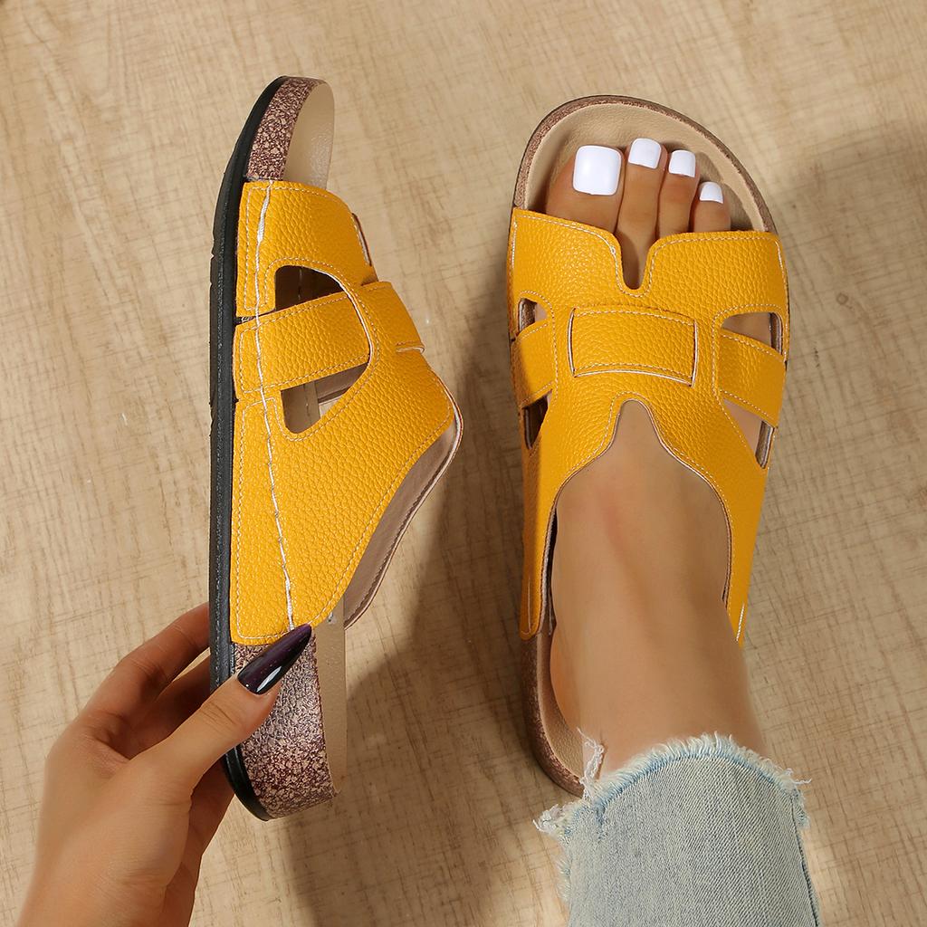 2025 Летние женские шлепанцы на танкетке, винтажные нескользящие шлепанцы с открытым носком, сандалии, повседневная платформа, ретро обувь, слайды для женщин