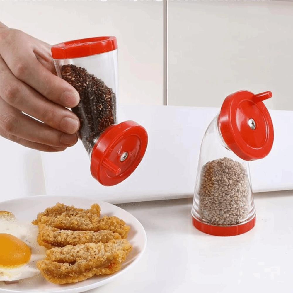 Transparent Body Manual Sesame Grinder with Moisture-proof Cover Sesame Mill Bottle Restaurant