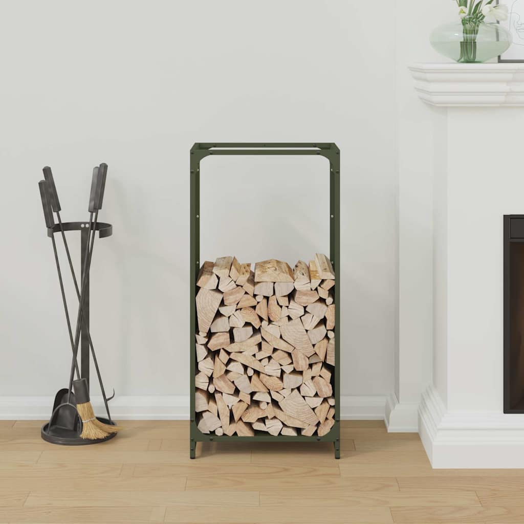 Firewood Rack Olive Green 44 x 28 x 90 cm Cold Rolled Steel