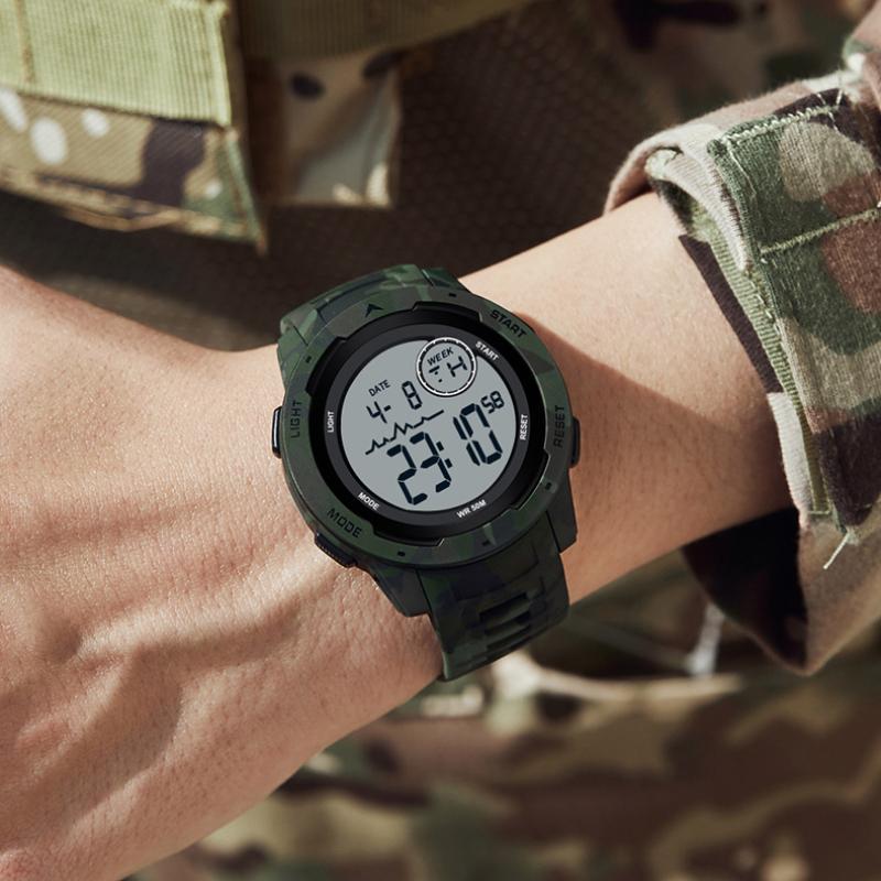 SAMDA Watch спортивные водонепроницаемые электронные часы камуфляжные многофункциональные электронные часы
