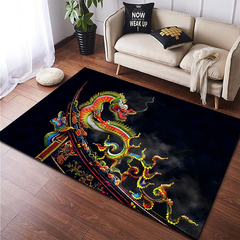 Chinese Dragon Art Printed Carpet for Living Room Large Area Rug Soft Mat E-sports Chair Carpets Alfombra Gifts Dropshopping