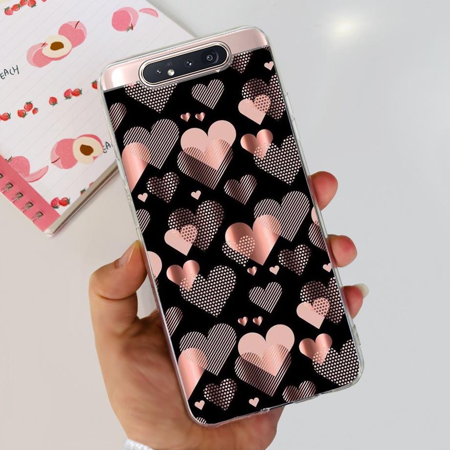 Прозрачный Мягкий ТПУ Чехол для Телефона Для Samsung Galaxy A80 Samsung A90 Чехлы Женский Модный Девичий Рисунок Funda Бампер GalaxyA80