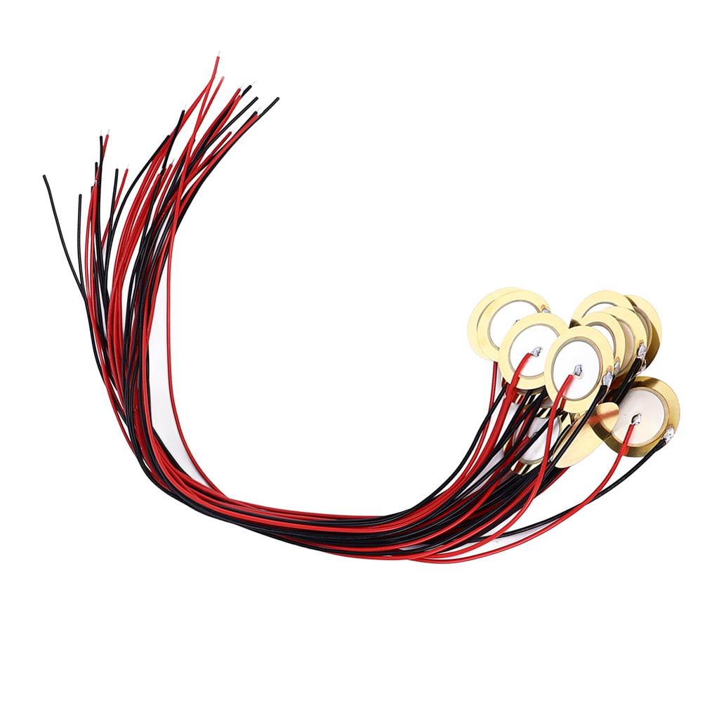 15Pcs 20mm Piezo Discs Transducer Contact Microphone Trigger Sound Sensor with 9.8in Wires for