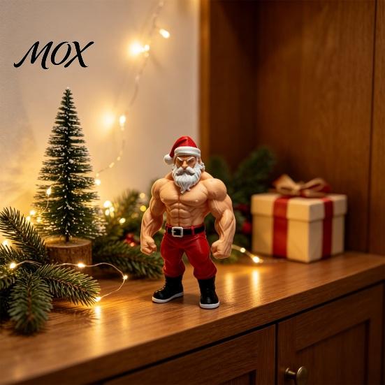 Коллекционные модные статуэтки персонажей 3D-печатная фигурка Санта-Клауса для фитнеса, Мускулистая статуэтка, Идеи подарков для любителей тренировок, Креативный спорт