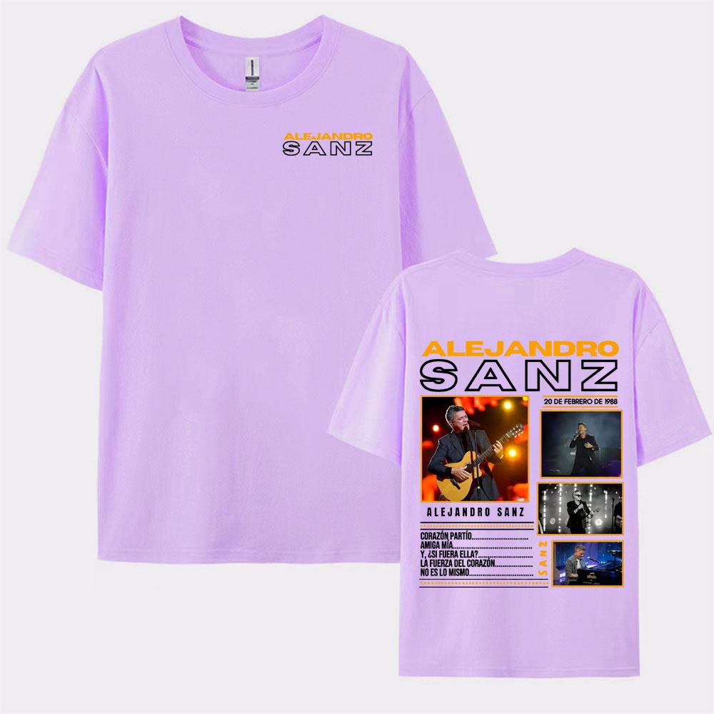 Singer Alejandro Sanz 2025 Tour Graphic Tshirts for Men Vintage High Quality Summer Short Sleeve T Shirt Unisex Casual Tshirt