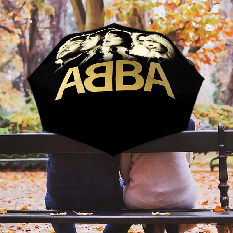 1 PC Automatic Folding Umbrella - Abba Movie Pattern Portable Foldable Design With 8 Ribs Christmas Birthday Gifts