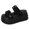 Fashion Summer Women Slippers Flip-Flops Ladies Beach Bling Chunky Shoes Wedge Heels Outside Sandals Woman High Platform Slippers 9CM