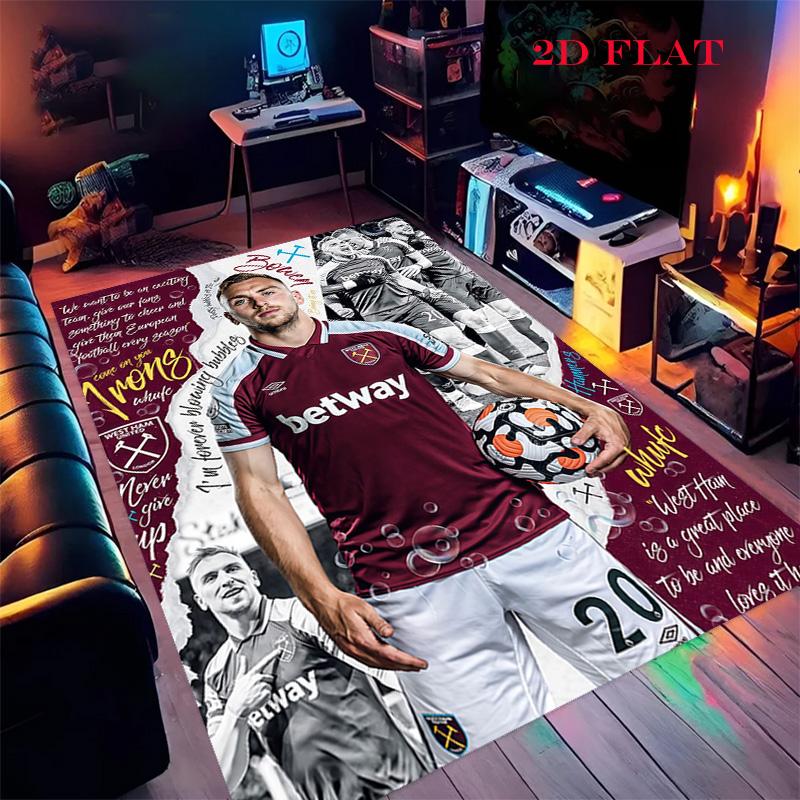 West Ham United Carpet Rug for Living Room Bedroom Home Sofa Decoration,Kids play Nonslip Floor Mat