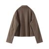Women's Polo Collar Jacket Solid Color Flip Collar Zipper Long Sleeves Short Jacket Elegant Retro Coat Commute Casual Oyerwear Spring Autumn