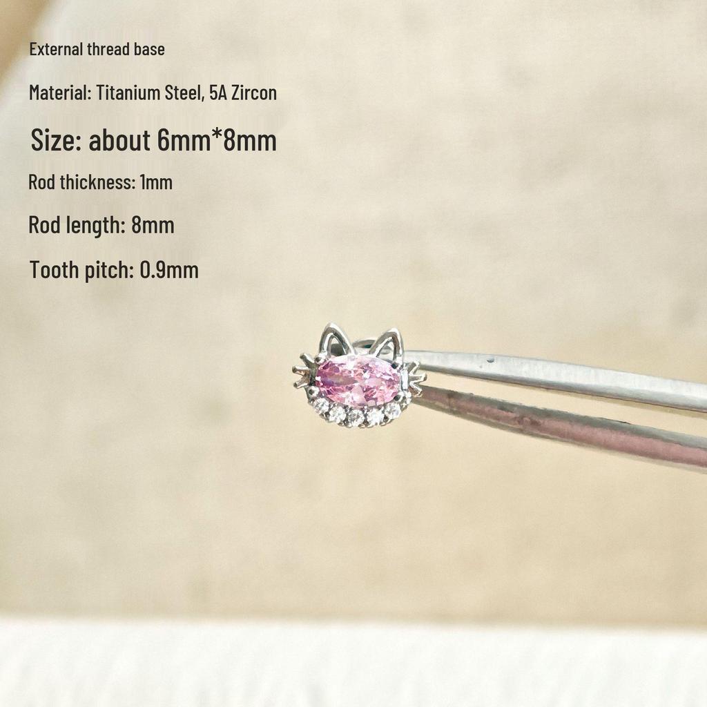 Sparkling Zirconium Titanium Heart & Cross Cartilage Ear Studs - Light Luxury Niche Jewelry