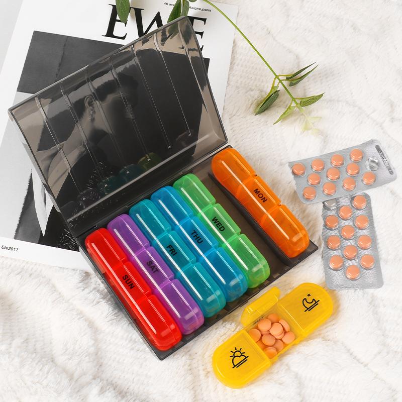 Еженедельный органайзер для таблеток на 3 раза в день, большая 7-дневная таблетка с отдельными контейнерами, портативная таблетка для витаминов/рыбьего жира
