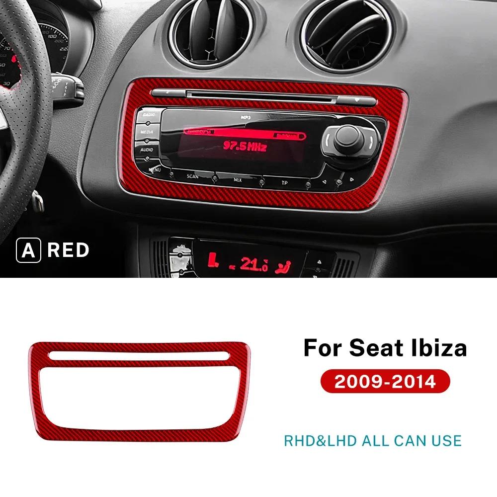 Carbon Fiber Interior Center Console CD Frame Trim Sticker for Seat Ibiza 6J 2009-2014 LHD/RHD