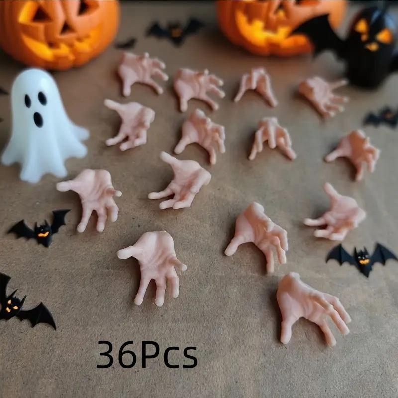 8/15/36 шт. Забавные Хэллоуинские Ужасные Мини Пластиковые Руки Орнамент Реалистичные Белые Искусственные Конечности Для Украшений На Хэллоуин, День Рождения
