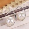 Имитация жемчуга Серьги-гвоздики с жемчугом C-образные большие серьги-петли с жемчугом Большие серьги-гвоздики для девочек