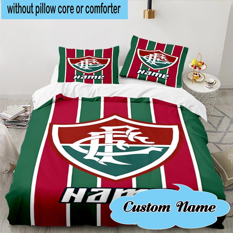 3PCS Custom Name Love Fluminense Bedding Set, Including 1pc Duvet Cover And 2pcs Pillowcases, Suitable for dorms and bedrooms Gift
