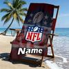 Custom Name Personalized NFL Print Beach Towel, for Trip Camping Beach Party Home Decor, Birthday Gift for Family & Friends