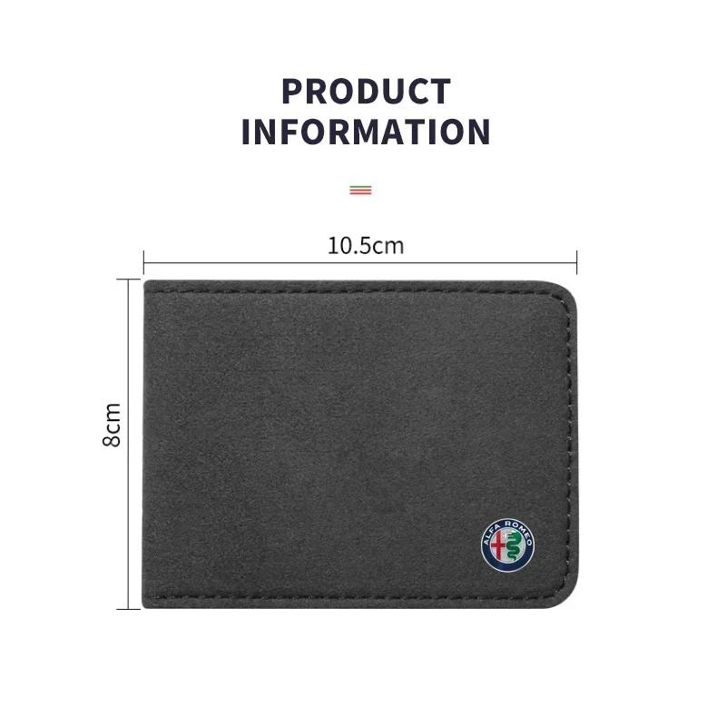 WFMJR1 Car Driver License Cover Suede Anti-Fur Car Driving Documents For Alfa Romeo Giulia Stelvio MiTo Giulietta Tonale ALFA 4C Disco