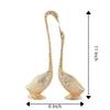 Pair of Kissing Duck, Swan Showpiece For Home Decor - 29 Cm (Aluminium, Golden )