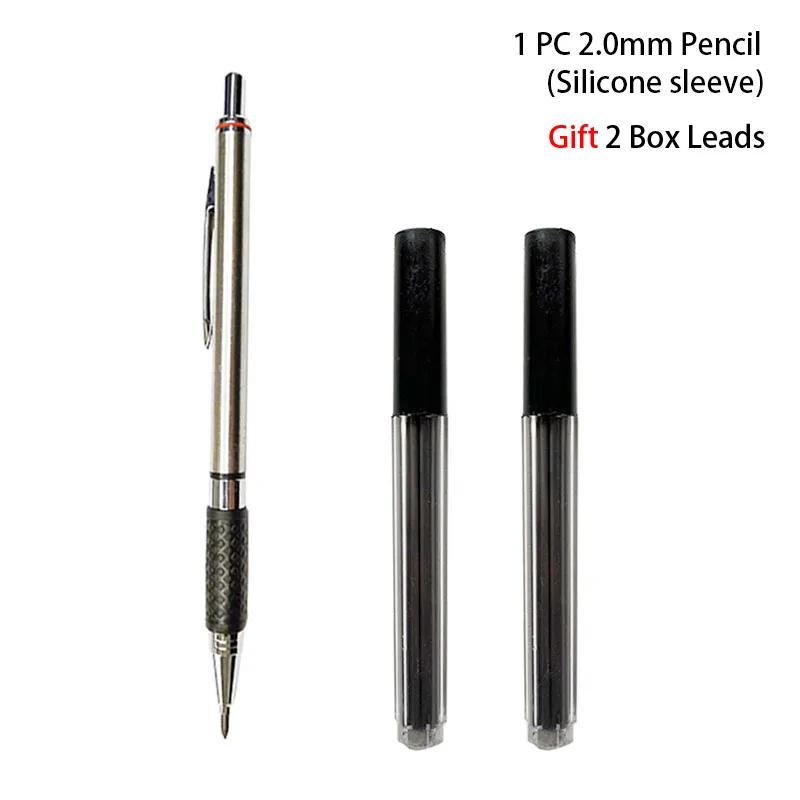 0.3 0.5 0.7 0.9 1.3 2.0 3.0mm Mechanical Pencil Full Metal Art Drawing Painting Automatic Pen Office School Supply Stationery