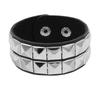 European & American Punk Street Style Rivet Bracelet: PU Leather Bangle
